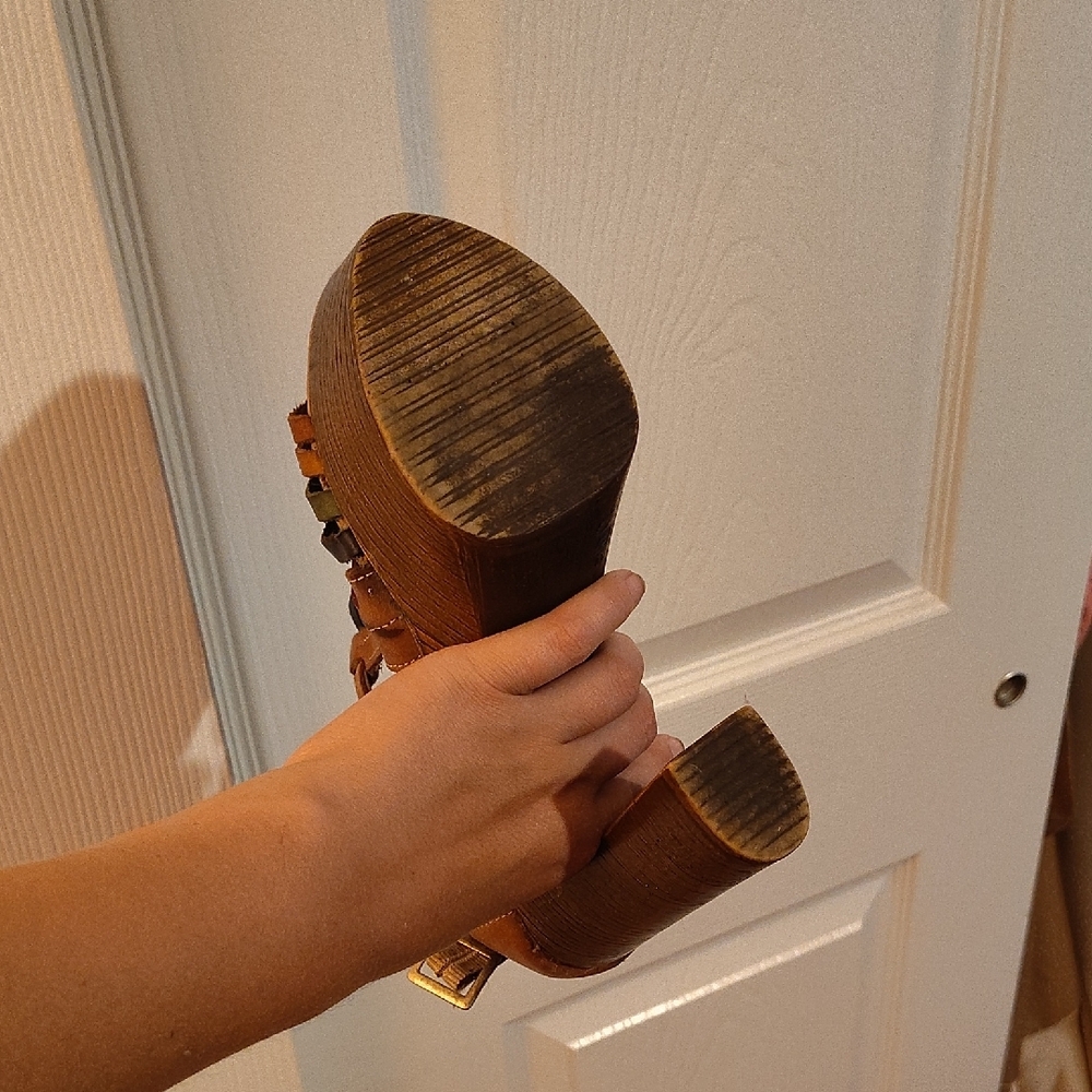 Multicolor Strappy Platform Sandals - image 6